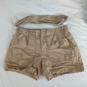 Tan paper bag shorts size:6
